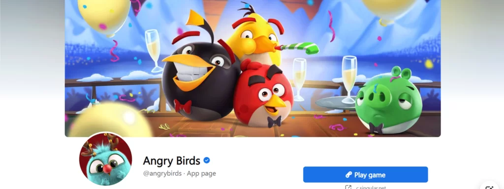 game advertising - angry birds facebook