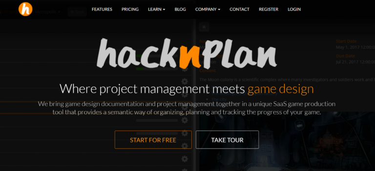 tools for game developers - HacknPlan